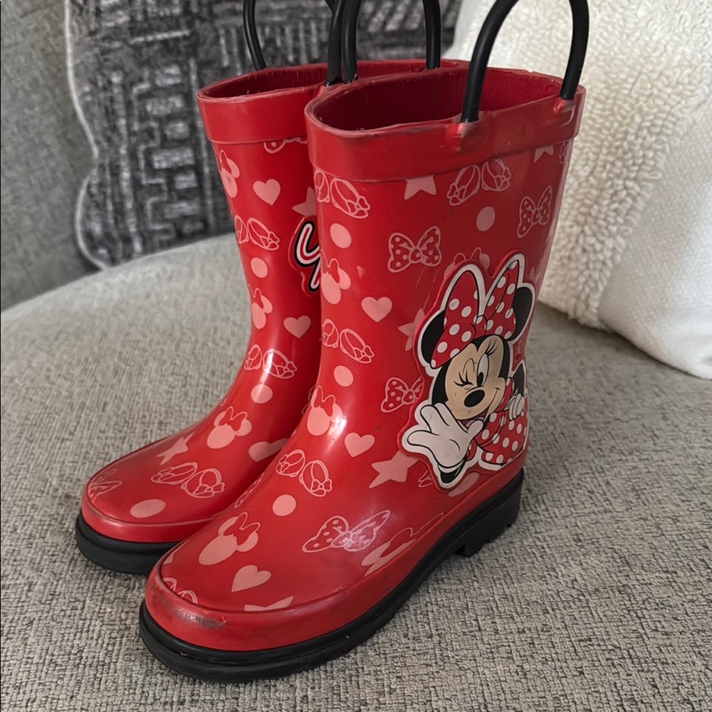 Red Minnie Mouse Rain Boots